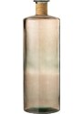 Hnědá skleněná váza J-Line Palau 75 cm