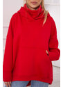 K-Fashion Zateplená mikina oversize červená