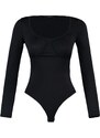 Trendyol Black Knitted Body with Decollete Detailed