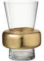 Zlatá skleněná dekorativní váza J-Line Anellu 30 cm