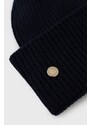 Čepice z vlněné směsi Tommy Hilfiger tmavomodrá barva, z husté pleteniny