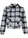 Trendyol Black Plaid Bomber Cachet Coat