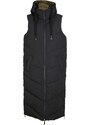 bonprix Oboustranná prošívaná vesta s recyklovaným polyesterem a kapucí Černá