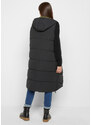 bonprix Oboustranná prošívaná vesta s recyklovaným polyesterem a kapucí Černá