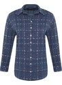 Trendyol Blue Woven Basic Tweed Checked Shirt