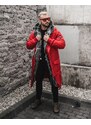 Fashionformen Prodloužená pánská zimní bunda parka červená OJ Stranger