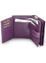 Dámská kožená peněženka se zápinkou Arwel - fialová