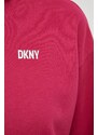 Mikina Dkny dámská, růžová barva, s aplikací, DP2T9057