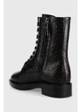 Nízké kozačky Calvin Klein Rubber Sole Combat Boot dámské, černá barva, na plochém podpatku