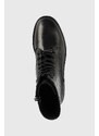 Nízké kozačky Calvin Klein Rubber Sole Combat Boot dámské, černá barva, na plochém podpatku