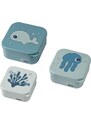 Set tří modrých plastových svačinových boxů Done by Deer Sea friends