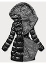 S'WEST Černá dámská metalická oboustranná bunda (B8070-1)