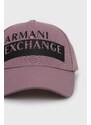 Kšiltovka Armani Exchange fialová barva, hladká