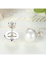 GRACE Silver Jewellery Stříbrné náušnice s říční perlou Marina, stříbro 925/1000