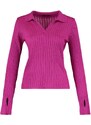 Trendyol Fuchsia Polo Neck Pletený svetr