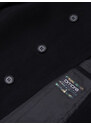 Ombre Clothing Pánský kabát s asymetrickým zapínáním - černý V2 OM-COWC-0102