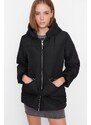 Trendyol Black Oversize Puffy Coat s kapucí