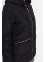 Trendyol Black Oversize Puffy Coat s kapucí