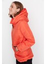 Trendyol Orange Oversize Puffy Coat s kapucí