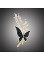 Éternelle Luxusní brož Swarovski Elements Dita Gold - motýl, perla