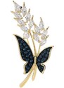 Éternelle Luxusní brož Swarovski Elements Dita Gold - motýl, perla