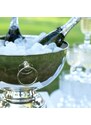 Stříbrná kovová chladící nádoba na šampaňské J-Line Ronde