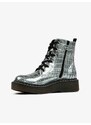 Richter Holčičí kotníkové boty ve stříbrné barvě se zvířecím vzorem Rich - Holky