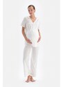 Dagi White Modal Maternity Pajama Bottoms