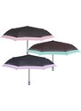 Perletti Dámský plně automatický deštník jednobarevný s bordurou