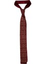 Kolem Krku Červená pletená kravata s béžovým vzorem