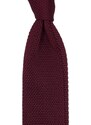 Kolem Krku Vínová pletená kravata