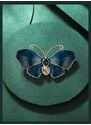 Éternelle Luxusní brož Swarovski Elements Modrý motýl