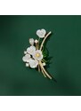 Éternelle Luxusní perleťová brož se zirkony Anastacia - květina