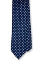 Kolem Krku Tmavě modrá kravata Soft Silk s drobnými květy