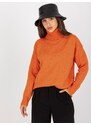 Fashionhunters Tmavě oranžový rolák volného střihu RUE PARIS