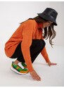 Fashionhunters Tmavě oranžový rolák volného střihu RUE PARIS