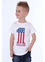 FASARDI Chlapecké bílé tričko s aplikací