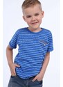 FASARDI Chlapecké chrpově modré pruhované tričko