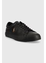 Kožené sneakers boty Polo Ralph Lauren Longwood , černá barva