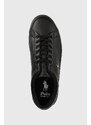 Kožené sneakers boty Polo Ralph Lauren Longwood , černá barva