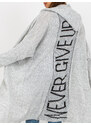 Fashionhunters OCH BELLA šedý pletený kardigan s kapucí