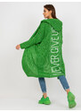 Fashionhunters OCH BELLA zelený dlouhý kardigan s kapucí