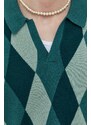 Svetr Abercrombie & Fitch pánský, zelená barva, vzorovaný