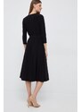 Šaty Lauren Ralph Lauren černá barva, midi