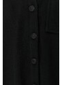 Trendyol Black Shirt Jacket with Woven Buttons