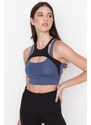 Trendyol Indigo Color Block Padded Halterneck Sports Bra