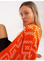 Fashionhunters Oranžový volný kardigan se vzory RUE PARIS