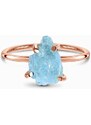 Royal Exklusive Royal Fashion prsten 14k zlato Vermeil GU-DR15849R-ROSEGOLD-AQUAMARINE