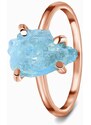 Royal Exklusive Royal Fashion prsten 14k zlato Vermeil GU-DR15849R-ROSEGOLD-AQUAMARINE