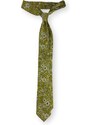 Kolem Krku Žlutá bavlněná kravata s květy